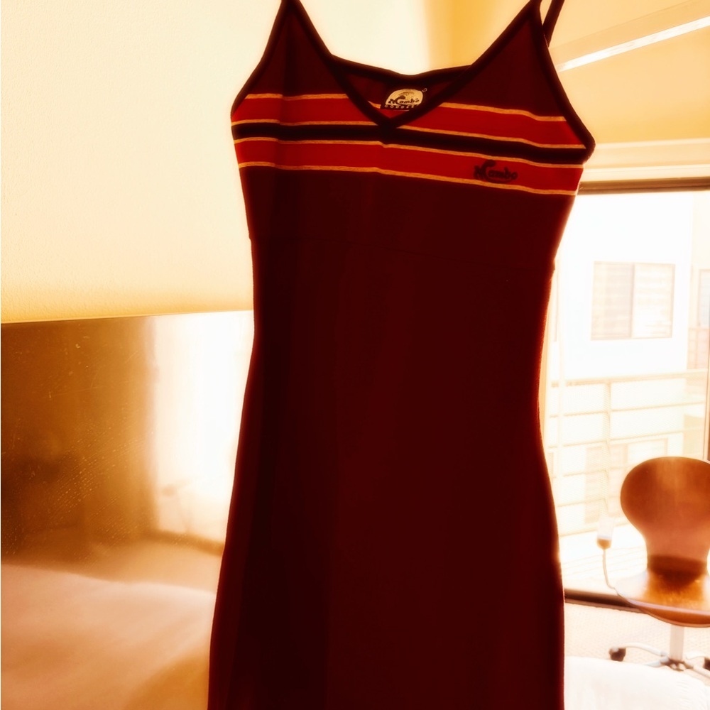 Elegant Burgundy Chemise with Striped Accents